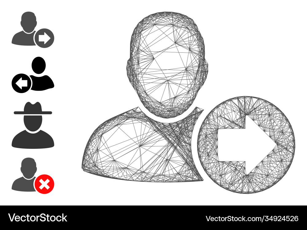Linear next user mesh Linear next user mesh vector image