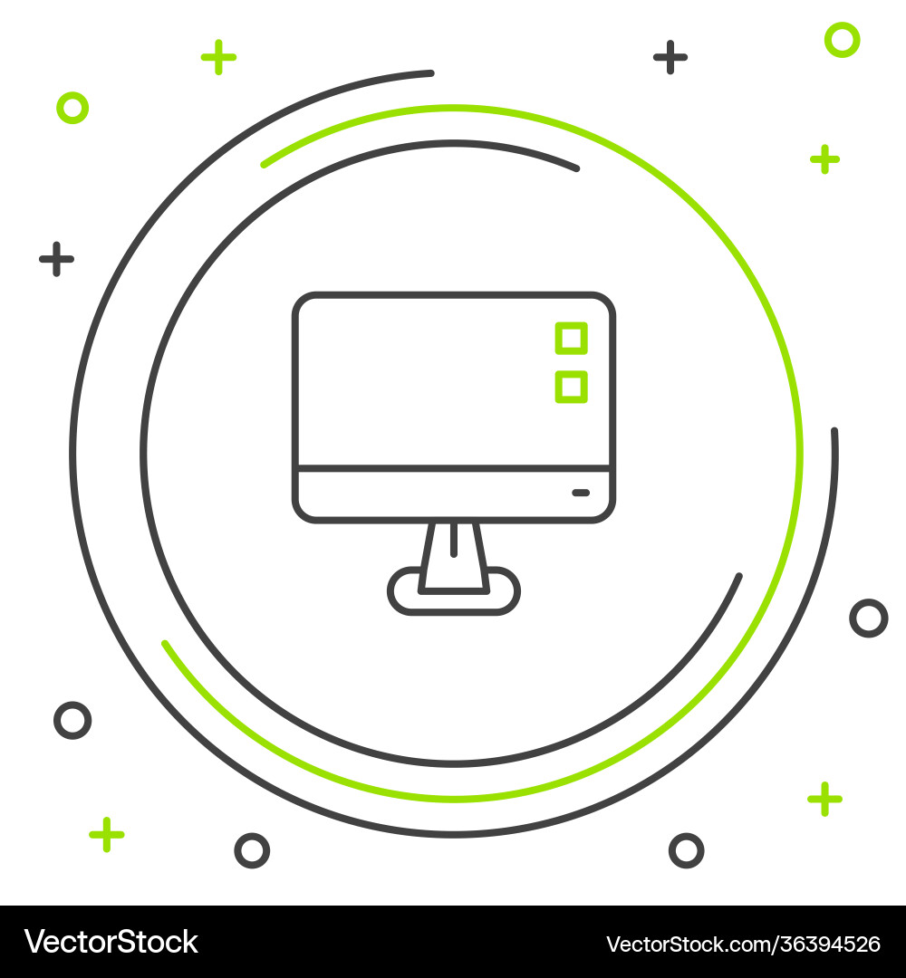 Linie Computer Monitor Bildschirm Icon isoliert Linie Computer Monitor Bildschirm Icon isoliert Vektorbild