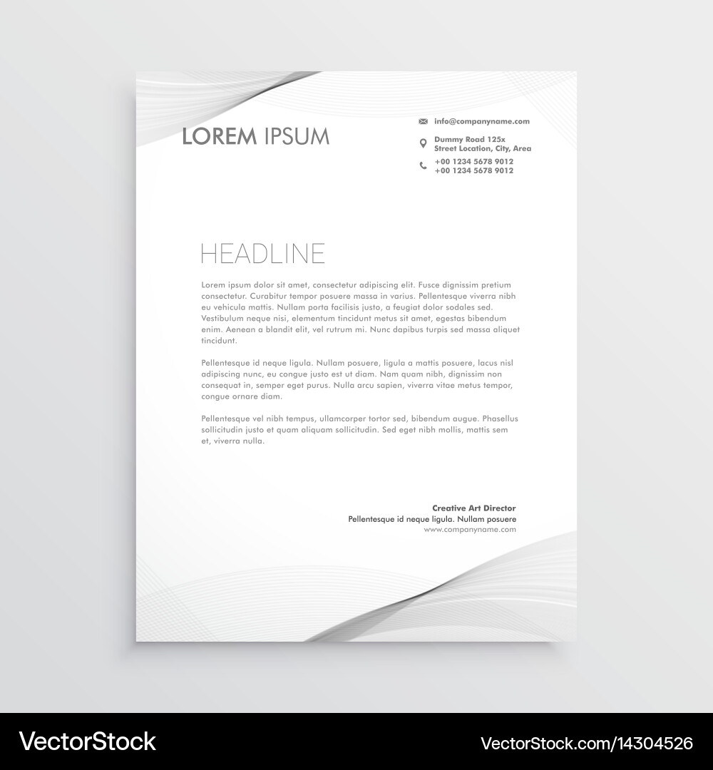 Modern Gray Letterhead Template Vector Image