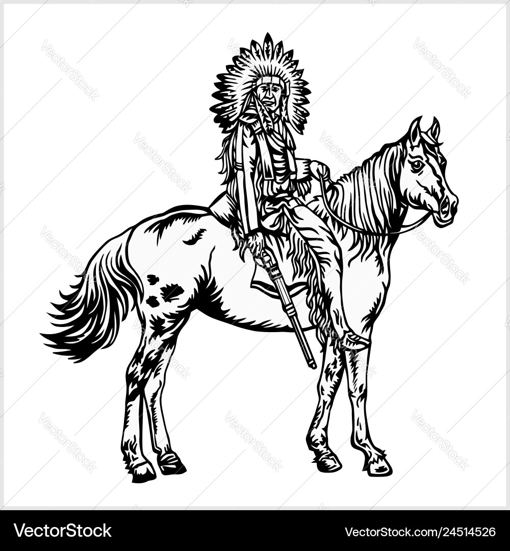 Native american - Reiter auf Pferd Native american - Reiter auf Pferd vektorbild