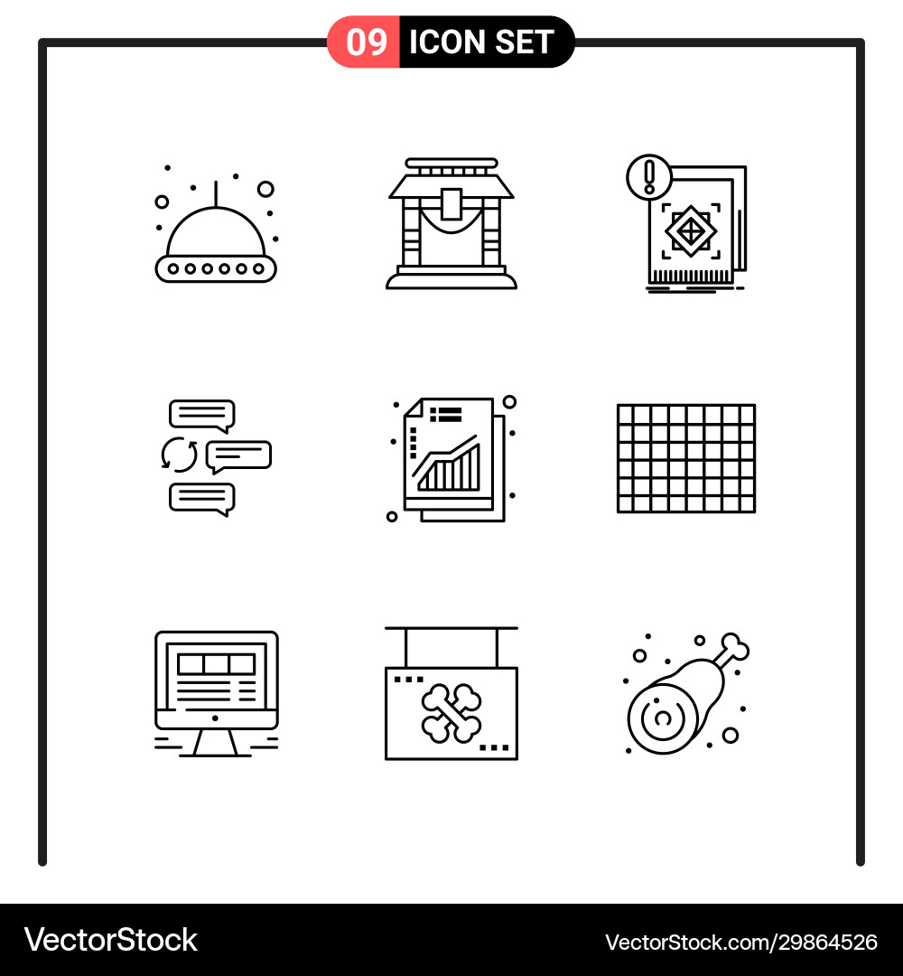 Set 9 line style icons for web and mobile Set 9 line style icons for web and mobile vector image