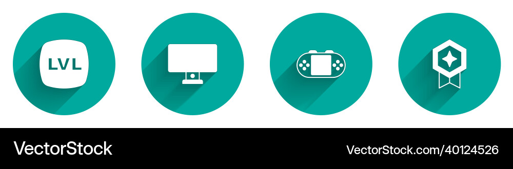 Set level game computer monitor portable video Set level game computer monitor portable video vector image
