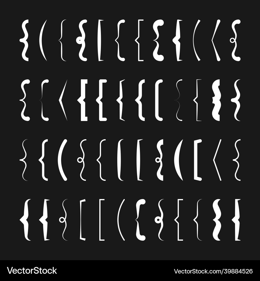 Text brackets collection white quotation box Text brackets collection white quotation box vector image