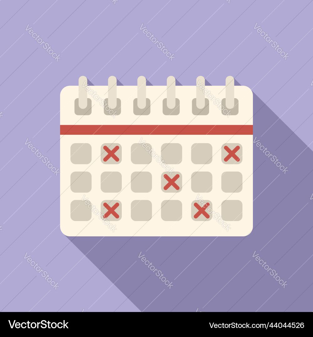 Work calendar icon flat office time Work calendar icon flat office time vector image