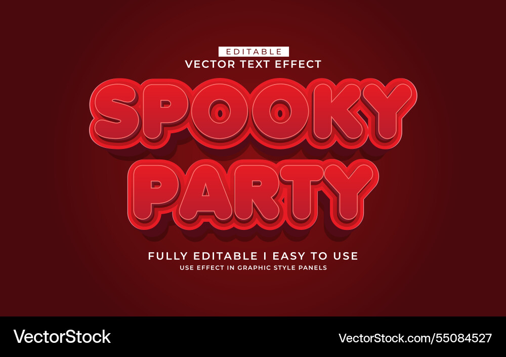 3d editable text effect typography style template vector image