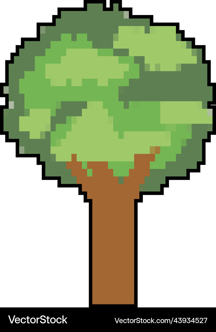 8-bits tree design vector image