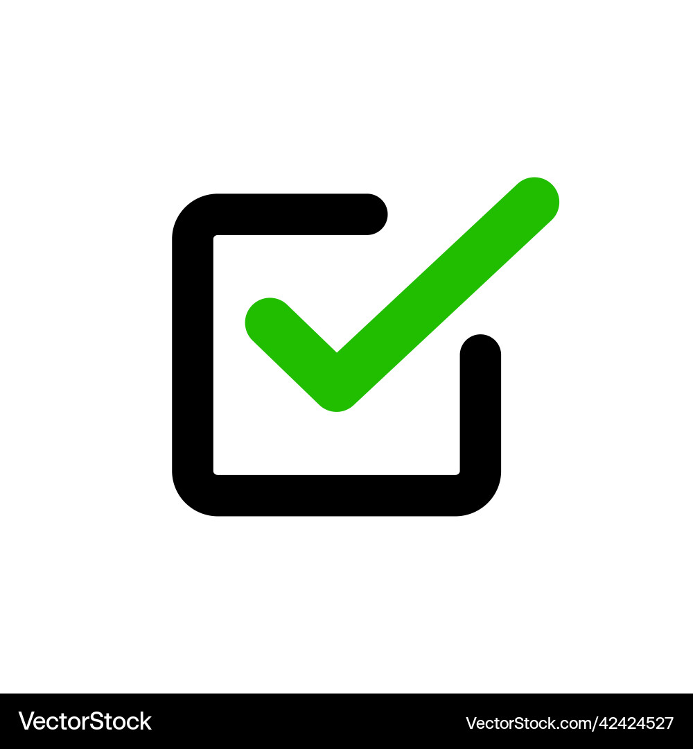 A checkbox icon with checkmark A checkbox icon with checkmark Vector Image