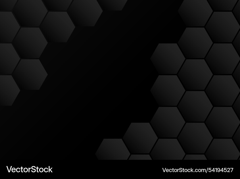 Abstract hexagonal black background design vector image