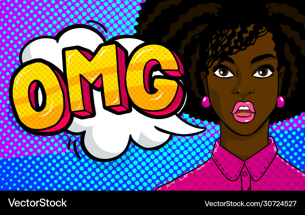 Afrikanische amerikanische Frau Gesicht in Pop-Art-Stil Afrikanische amerikanische Frau Gesicht in Pop-Art-Stil vektorbild