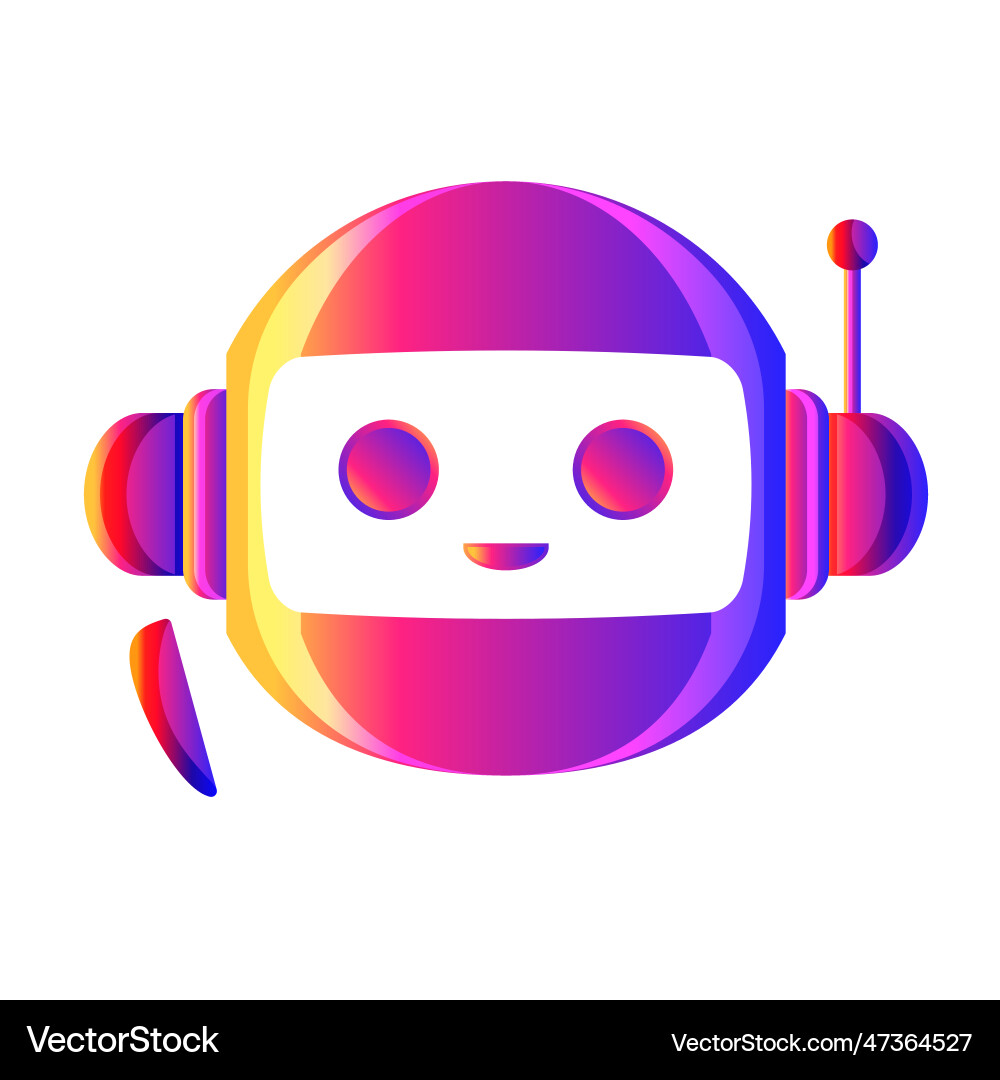 Chat bot robot colorful style isolated Chat bot robot colorful style isolated vector image
