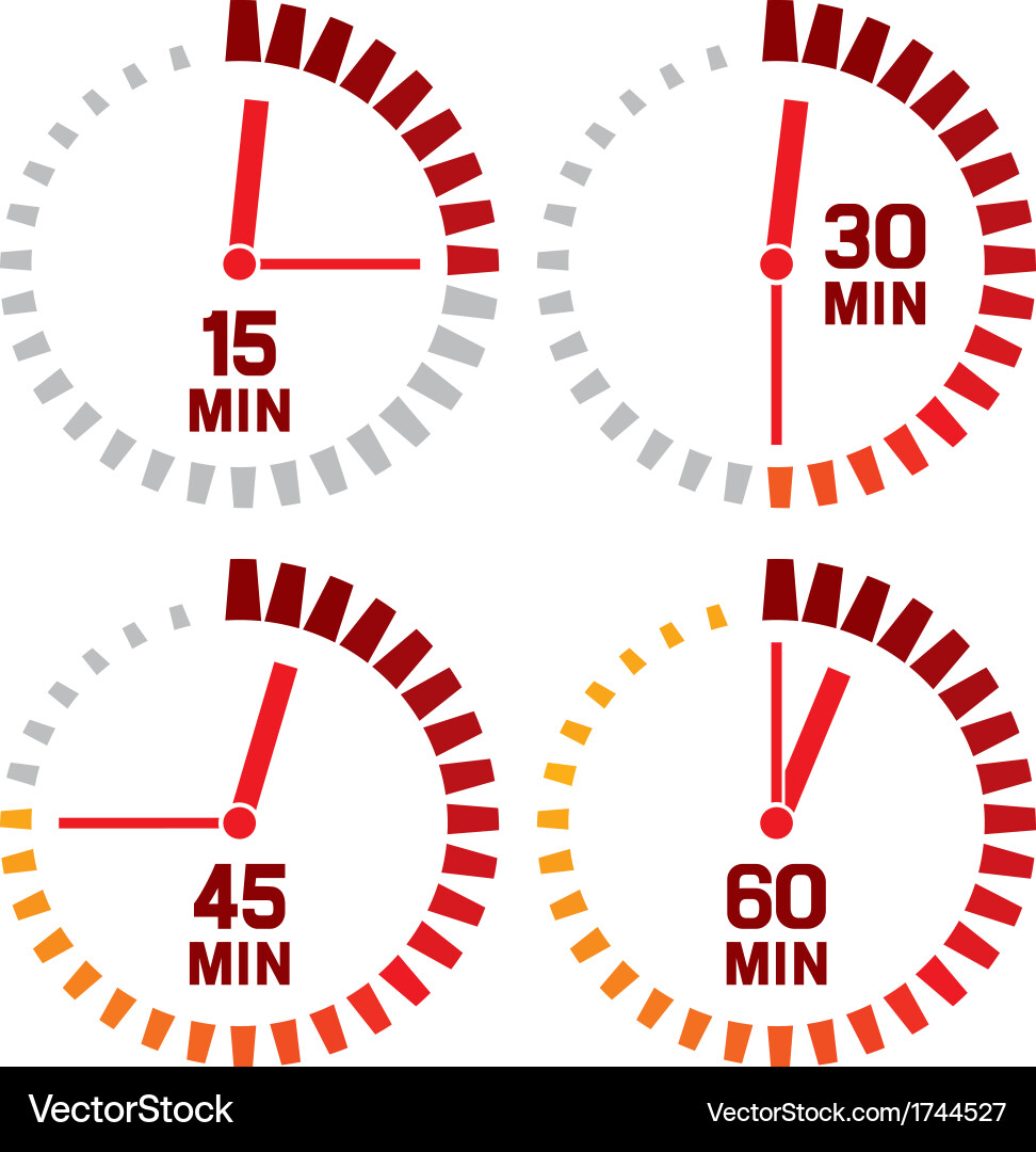 Clock Timer Icons - Simple Timers vector image