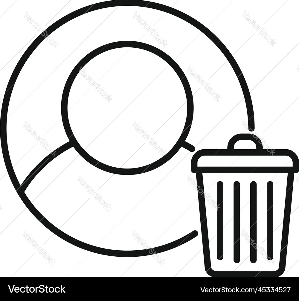 Delete user icon outline file profile Delete user icon outline file profile vector image