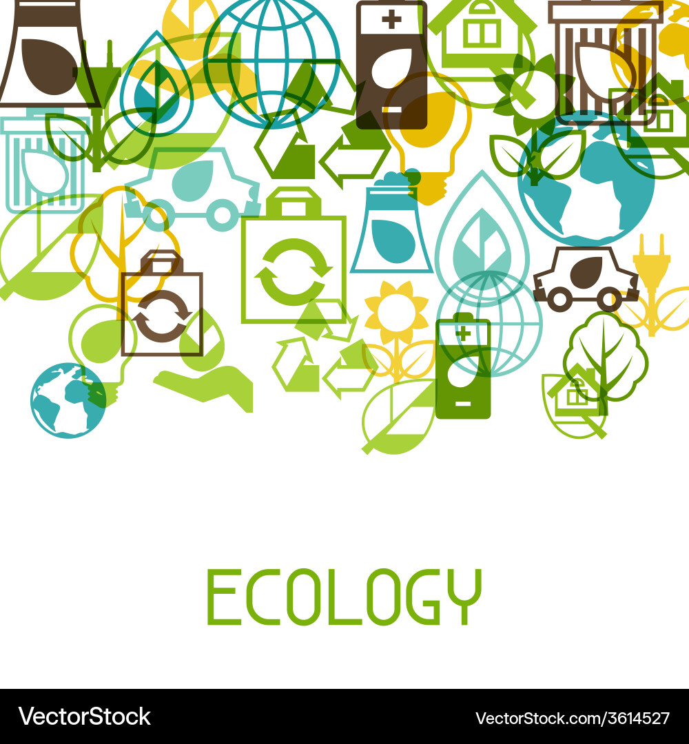 Ecology background with environment icons Vector Image