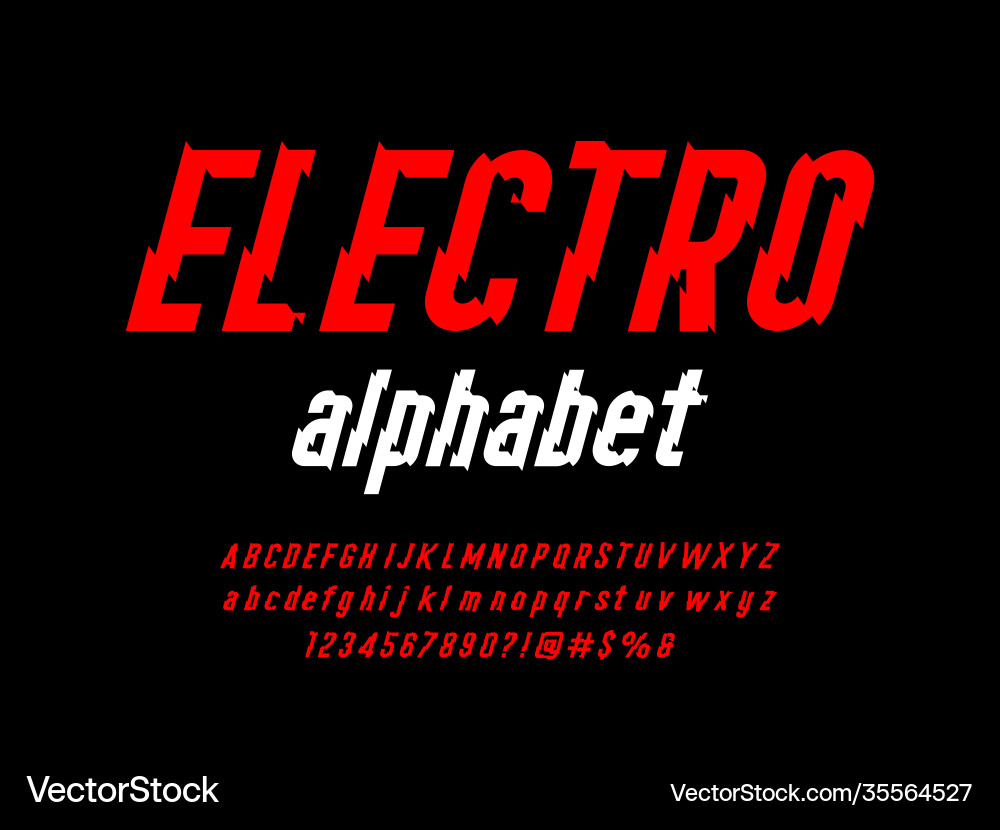 Electric Spark Font vector image