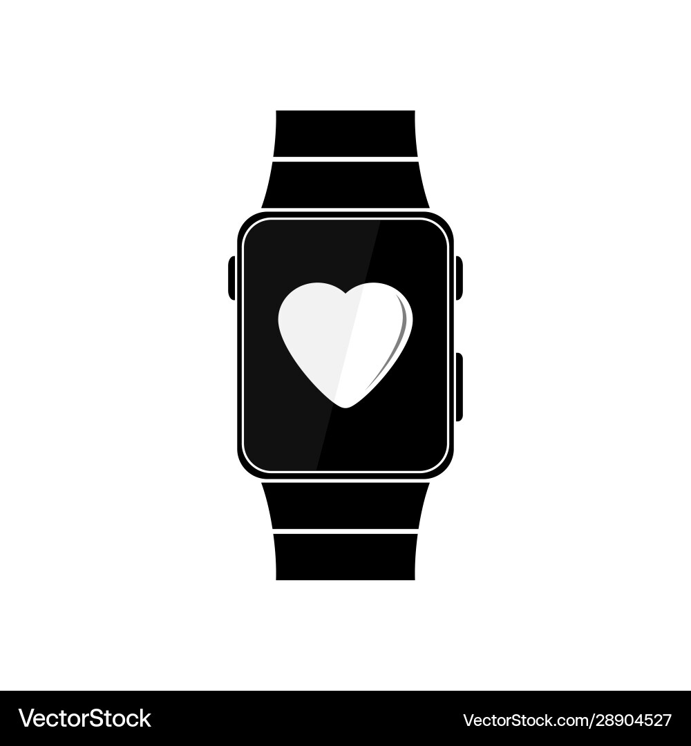 Flat pattern electronic clock with heart contour vector image