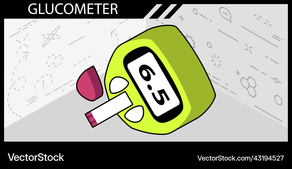 Glucometer isometric design icon web 3d colorful Vector Image