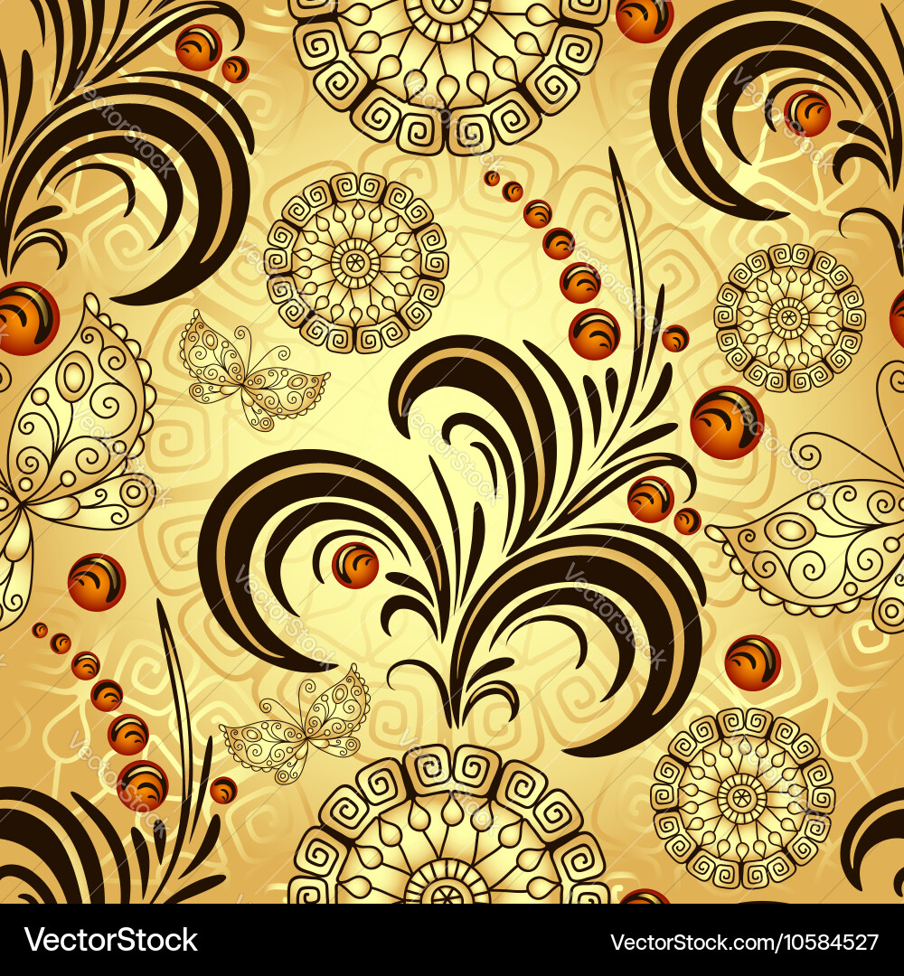 Golden seamless gradient pattern vector image
