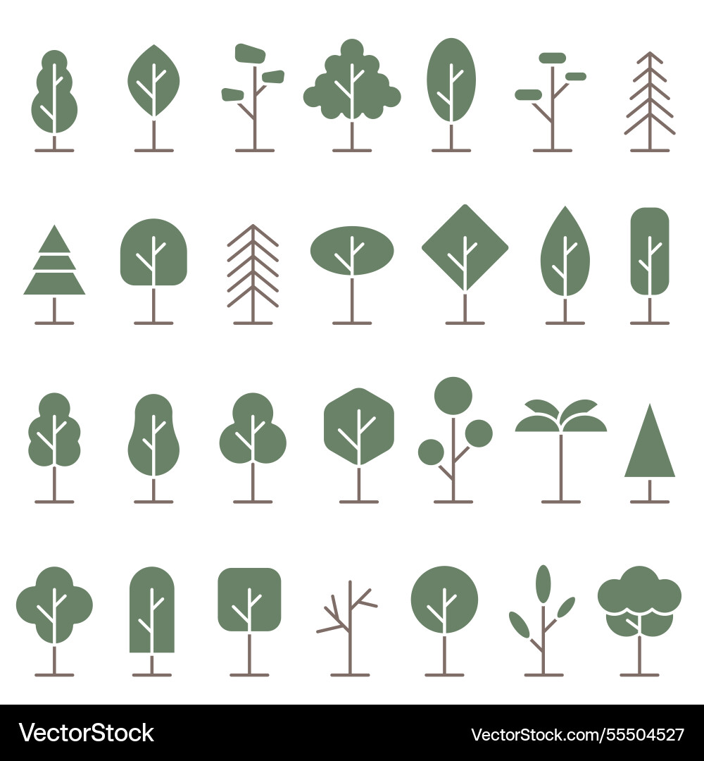 Green trees collection of tree a for every Green trees collection of tree a for every vector image