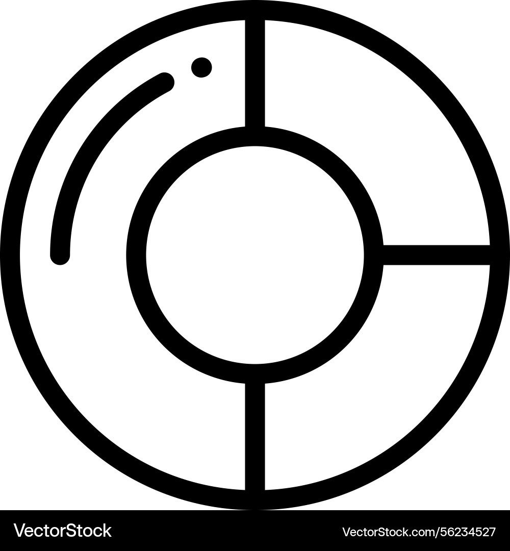 Pie chart icon thin linear style design isolated Pie chart icon thin linear style design isolated vector image