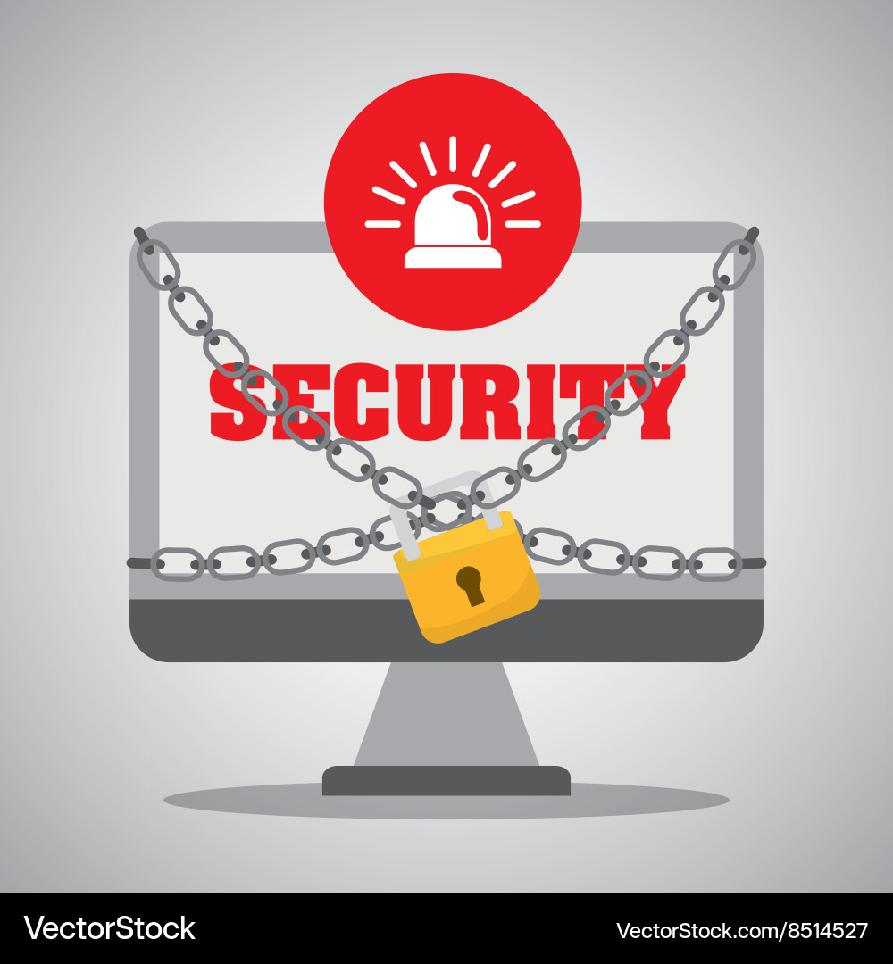 Security system design warning and technology vector image