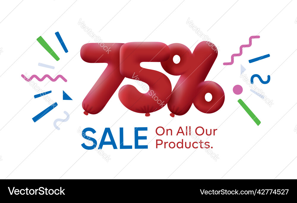 Special summer sale banner 75 discount in form Special summer sale banner 75 discount in form vector image