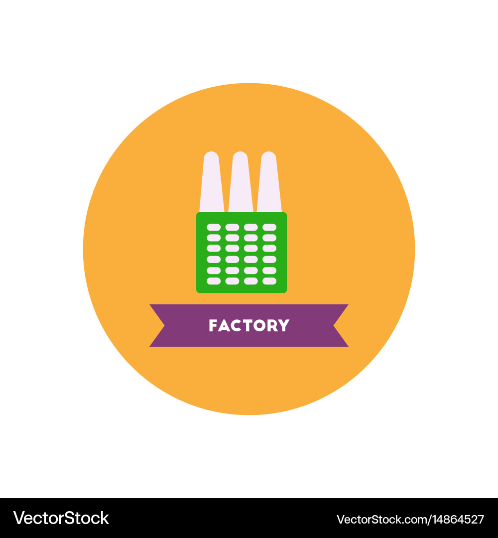 Stylish icon in color circle building factory Vector Image