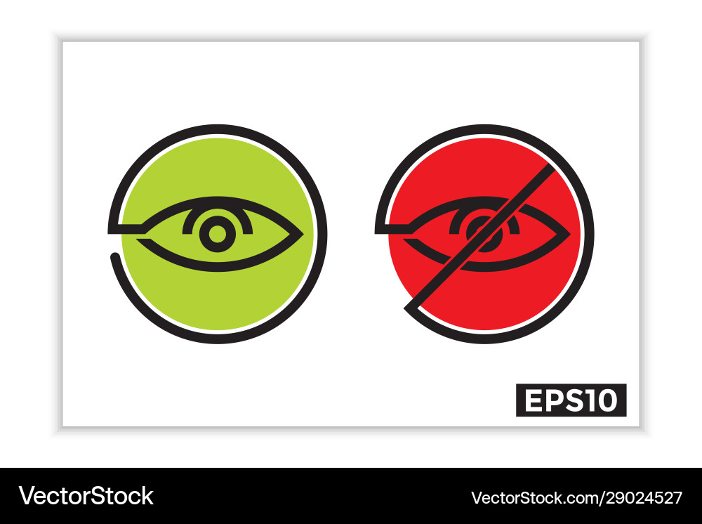 Visible and invisible icons hide Visible and invisible icons hide vector image