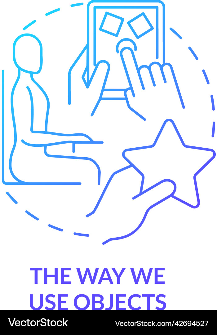 Way we use objects blue gradient concept icon Way we use objects blue gradient concept icon Vector Image