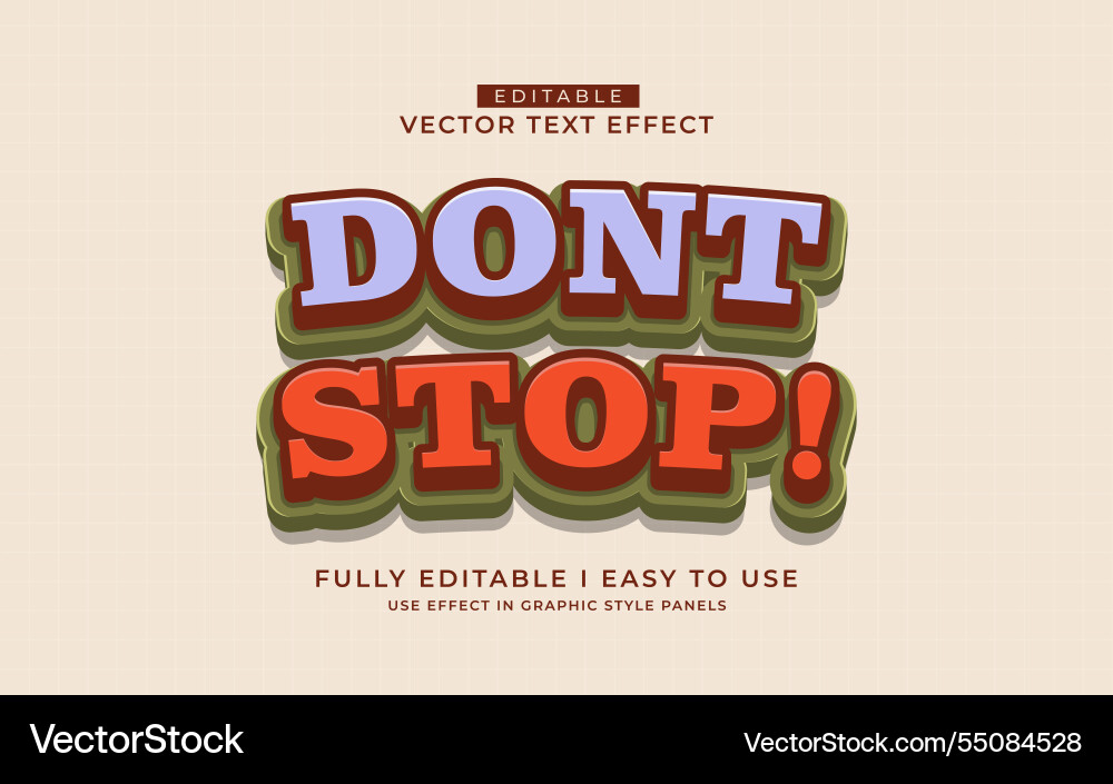 3d editable text effect typography style template 3d editable text effect typography style template vector image