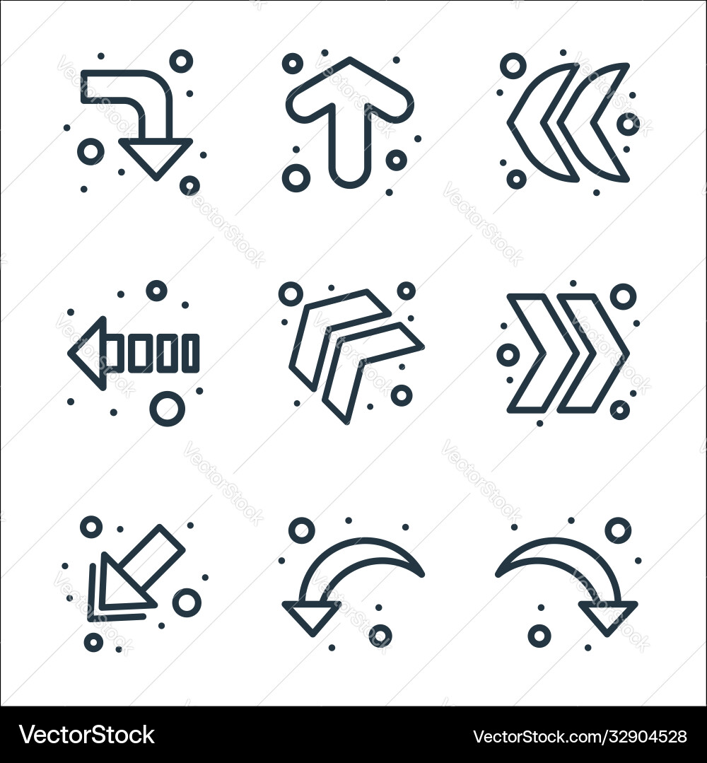 Arrows line icons linear set quality Vector Image