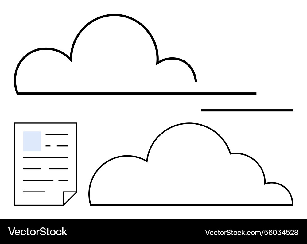 Cloud computing concept with document storage Vector Image