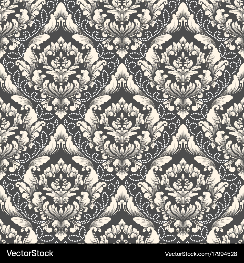 Damask seamless pattern background vector image