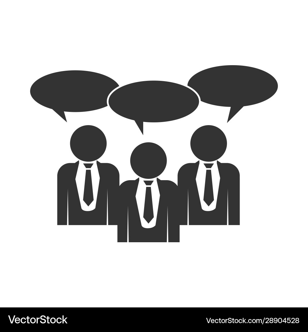 Flat icon management team dialogue for web design Vector Image