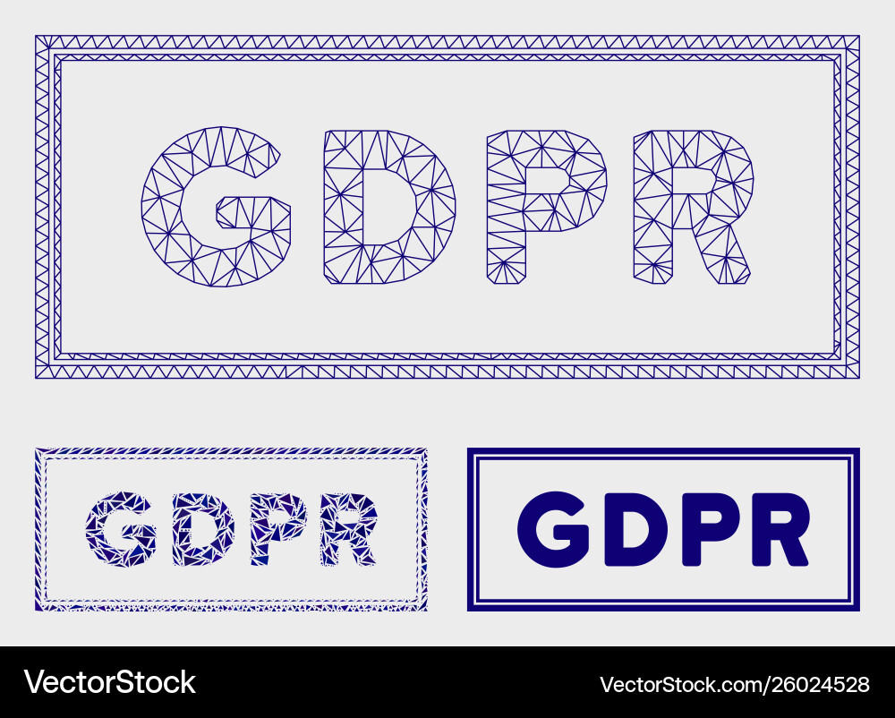 Gdpr rectangle mesh network model vector image