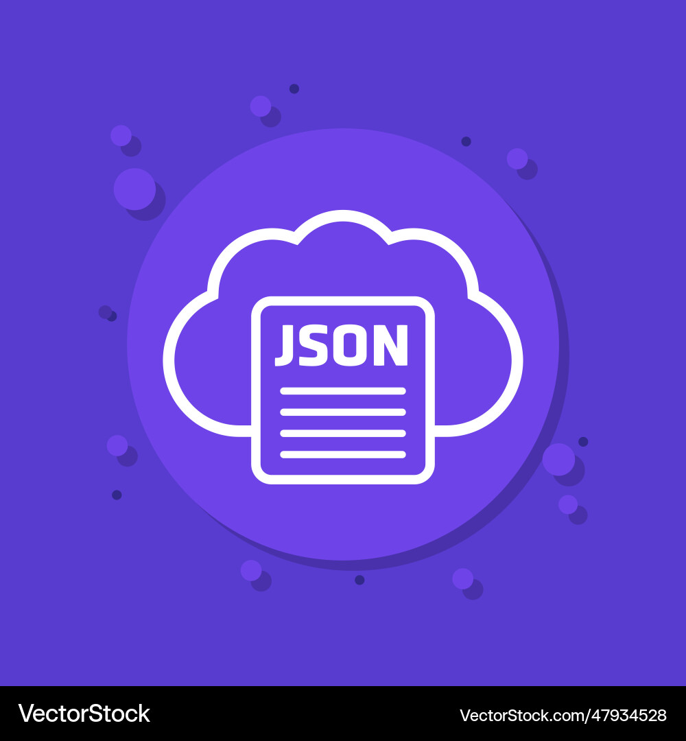 Json file document in a cloud icon Vector Image