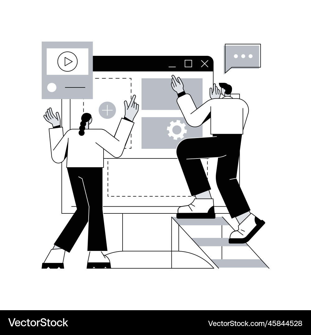 Landing page creation abstract concept Landing page creation abstract concept vector image