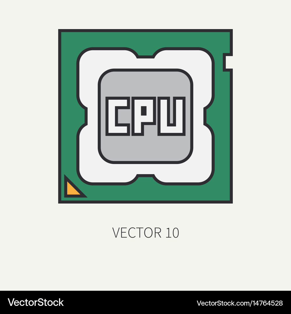 Line flat color computer part icon Vector Image
