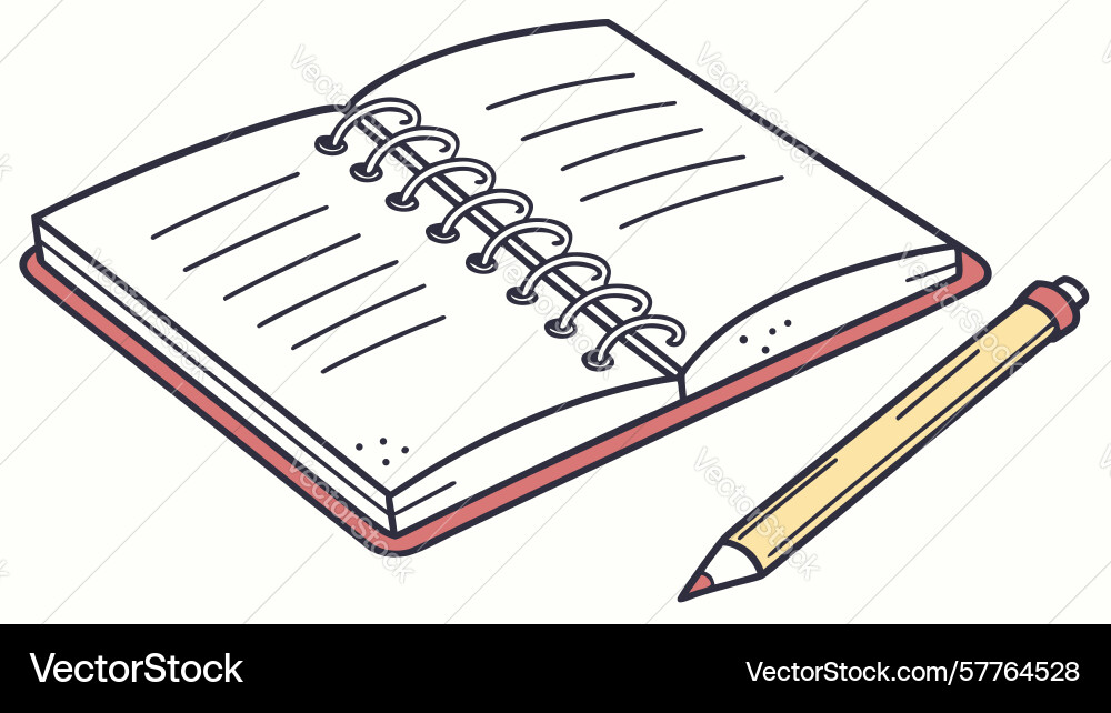 Open notebook with pencil icon design generative Vector Image