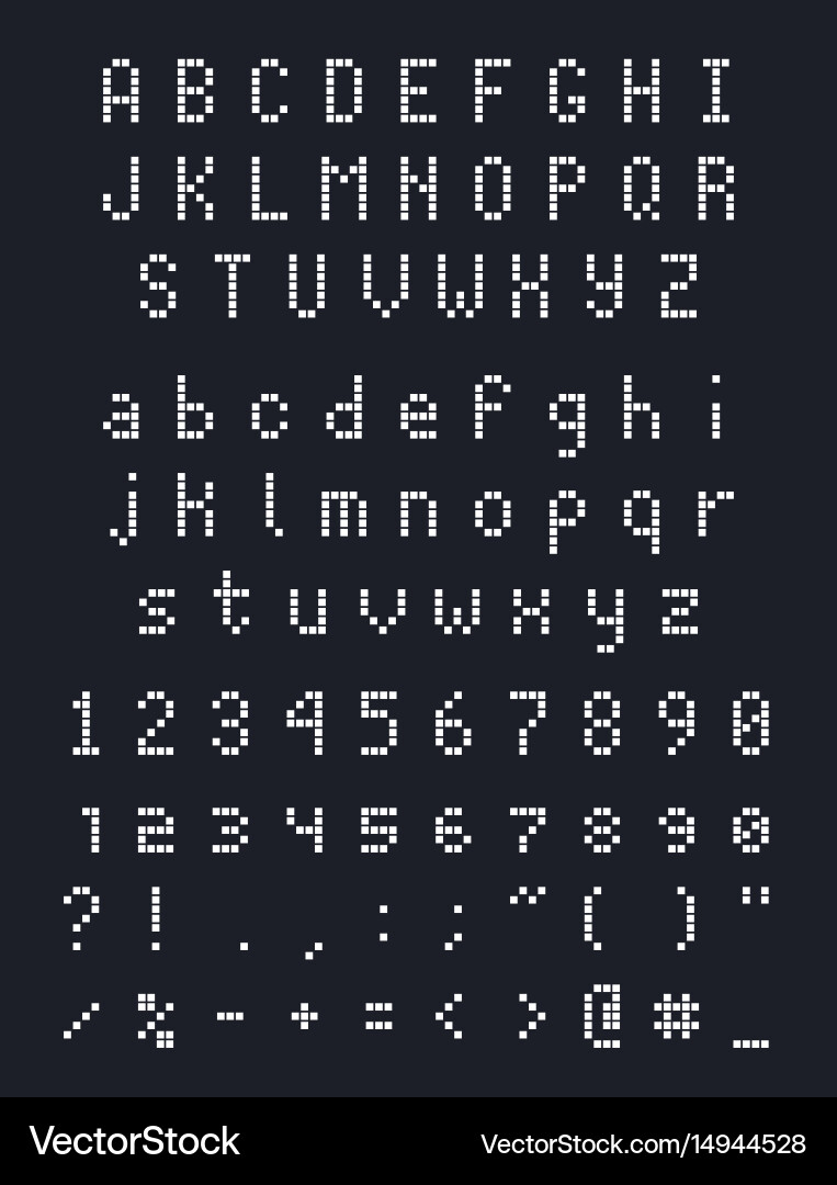 Pixel Font Retro Gaming Alphabet vector image