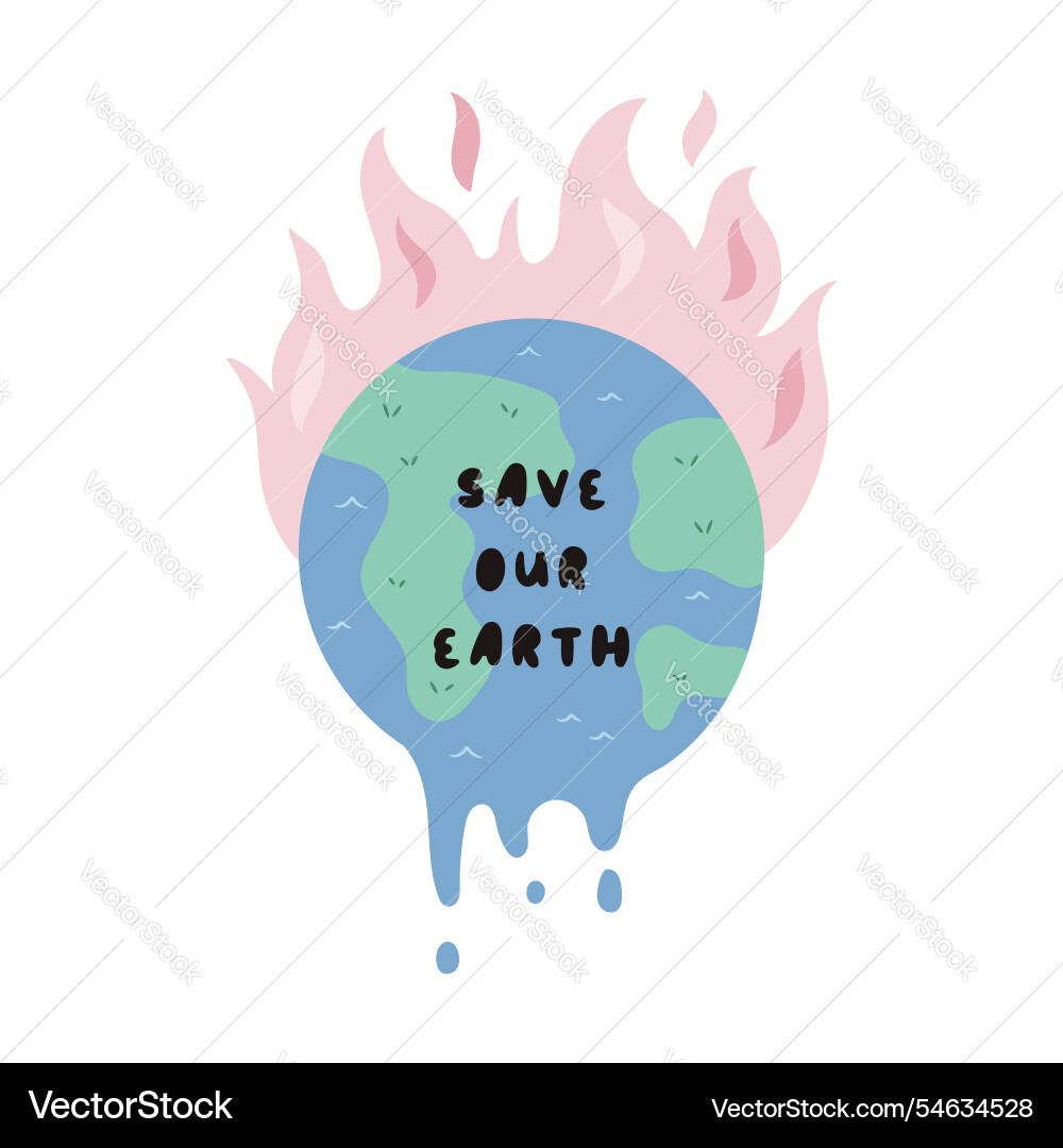Planet Erde leidet an globaler Erwärmung Planet Erde leidet an globaler Erwärmung Vektorbild