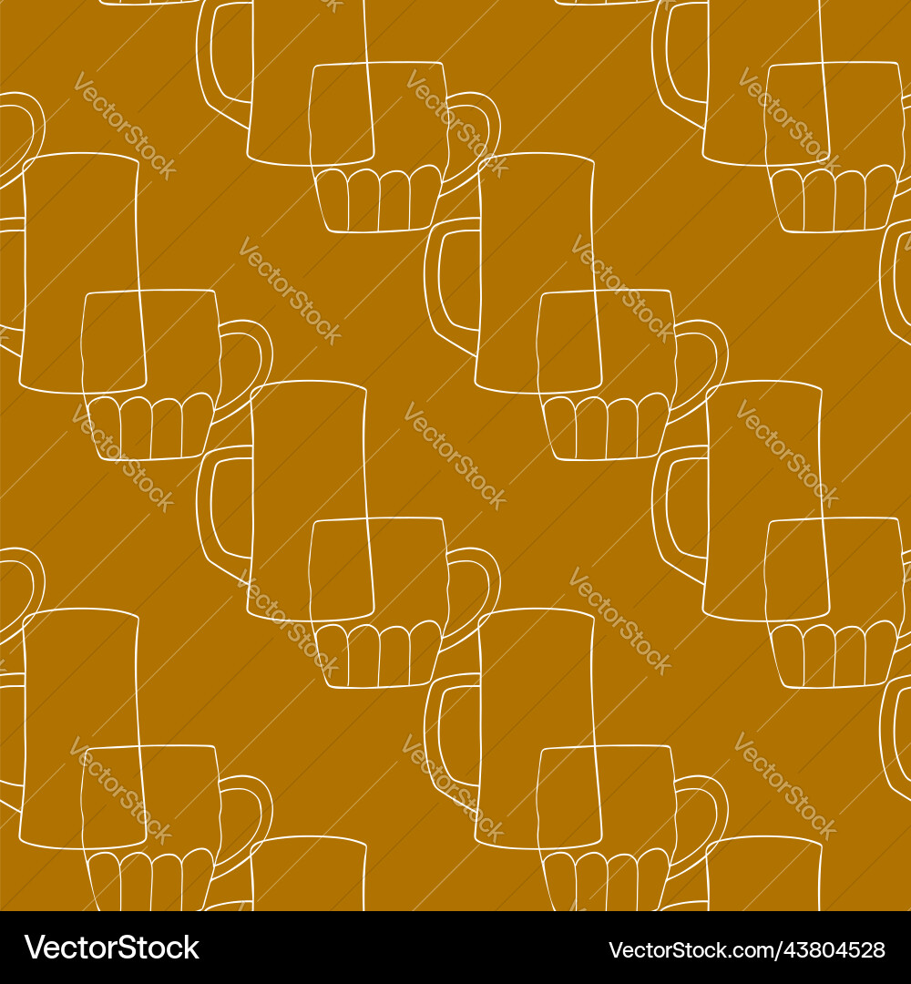 Seamless pattern with mugs of beer Seamless pattern with mugs of beer vector image