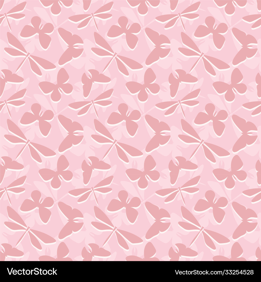 Seamless repeat pattern with dragonflies and butte Vector Image