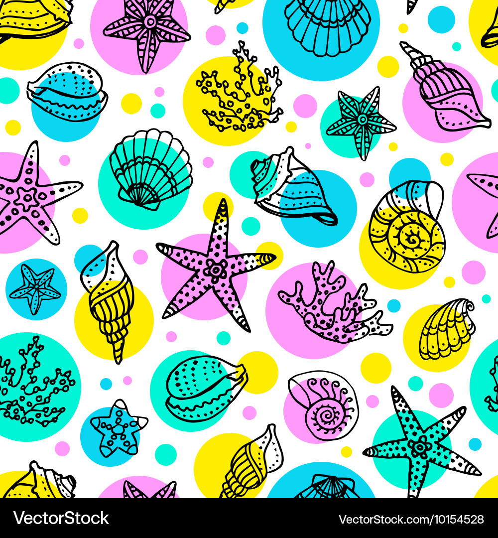 Seashell Seamless Pattern Vector Image