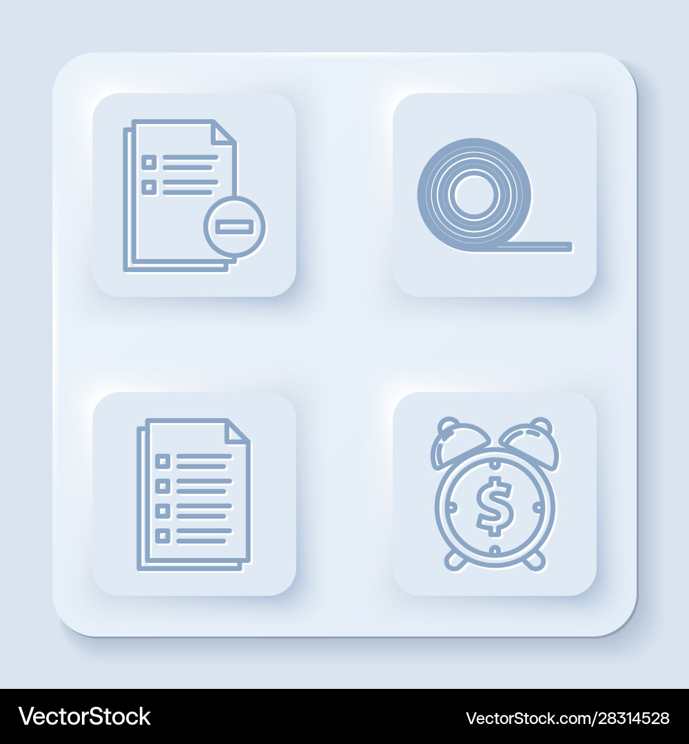 Set line document with minus scotch file Set line document with minus scotch file Vector Image