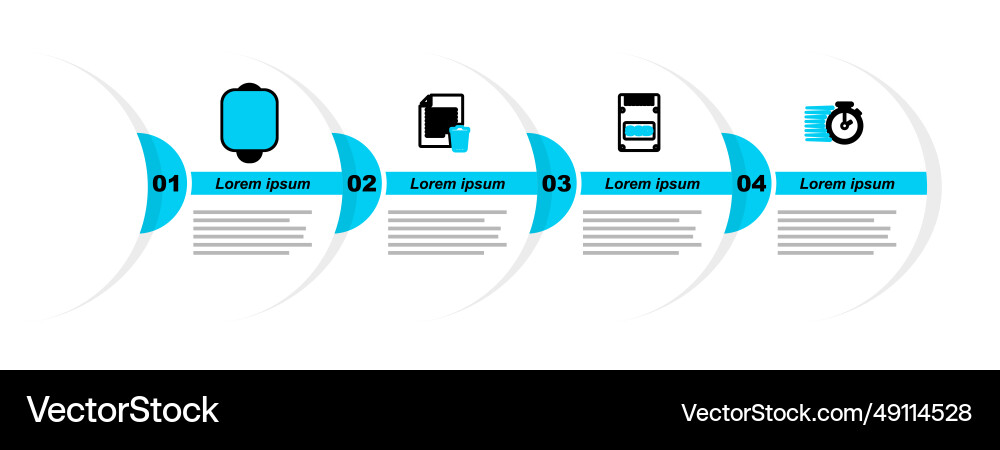 Set line stopwatch ssd card delete file document Set line stopwatch ssd card delete file document Vector Image