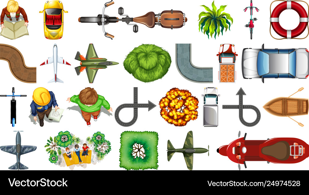 Set top view element Vector Image