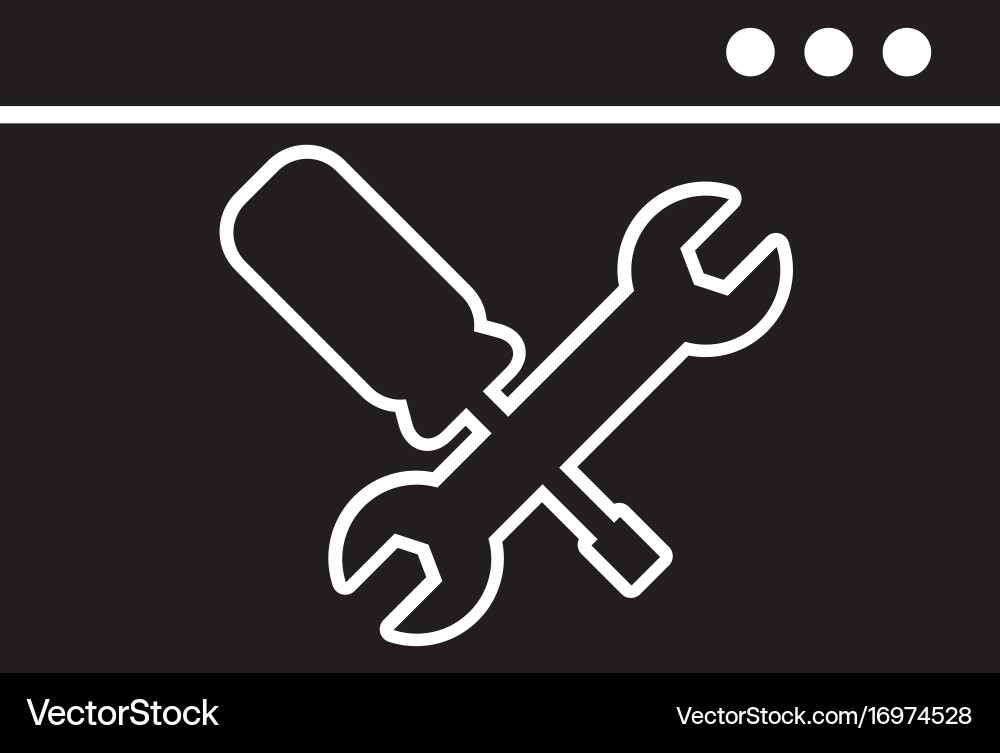 Template computer with tools vector image