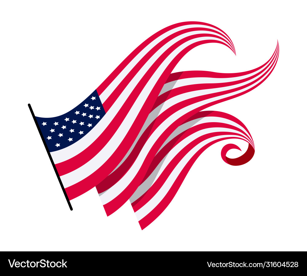 Waving flags united states america Waving flags united states america Vector Image