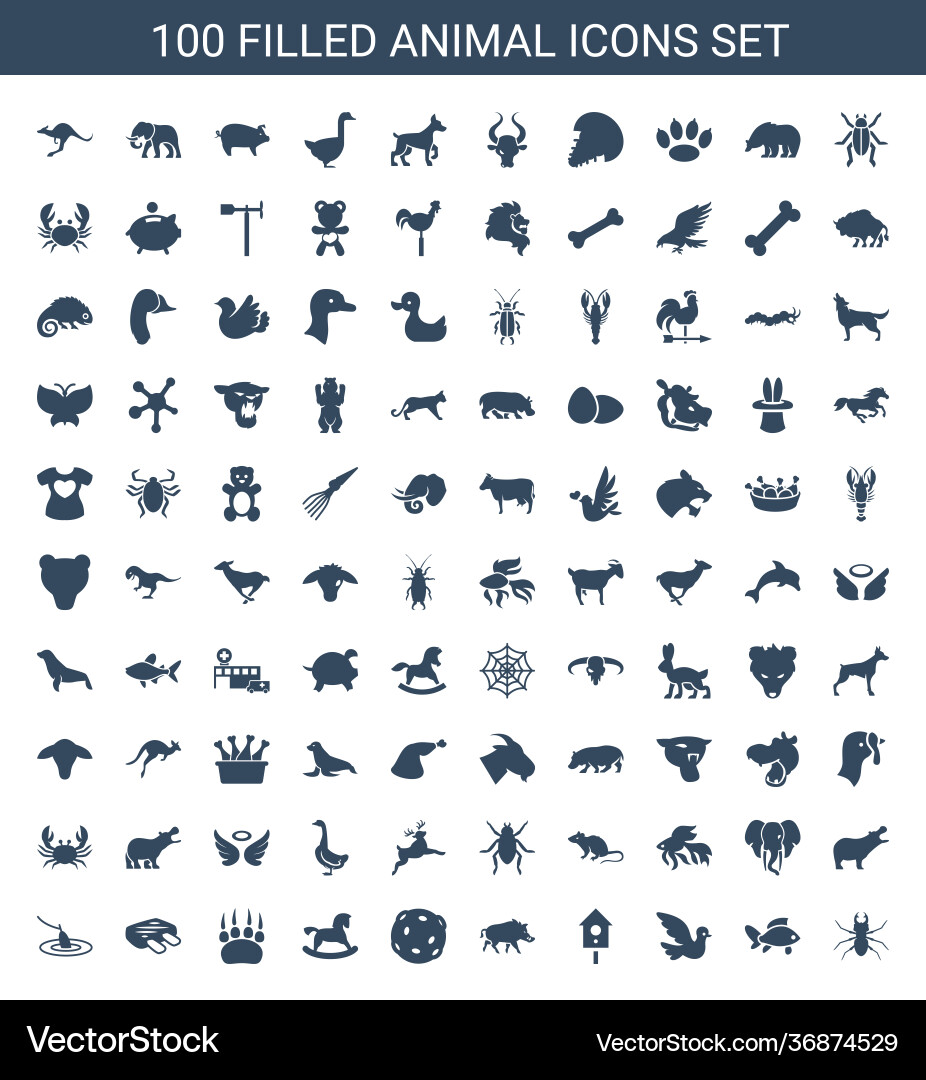 Animal Icon Set Royalty Free Vector Image - VectorStock