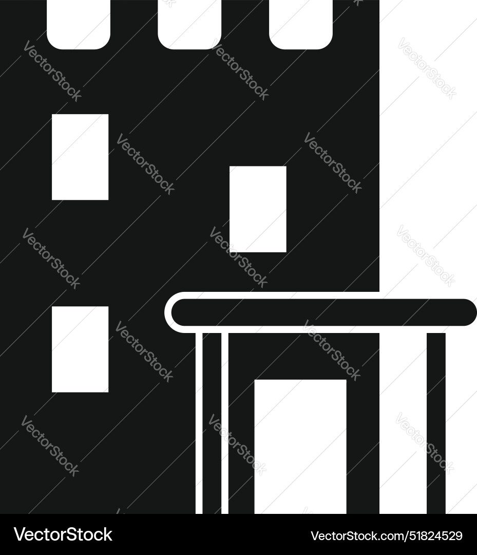 Building with columns and canopy modern Vector Image